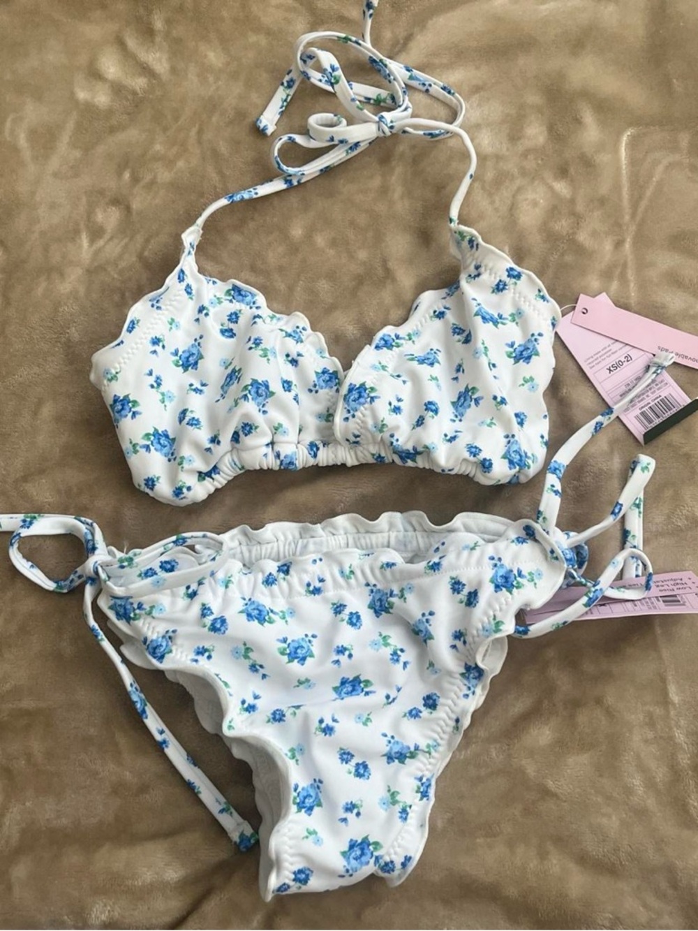wild fable White Bikini with Blue Floral Print
